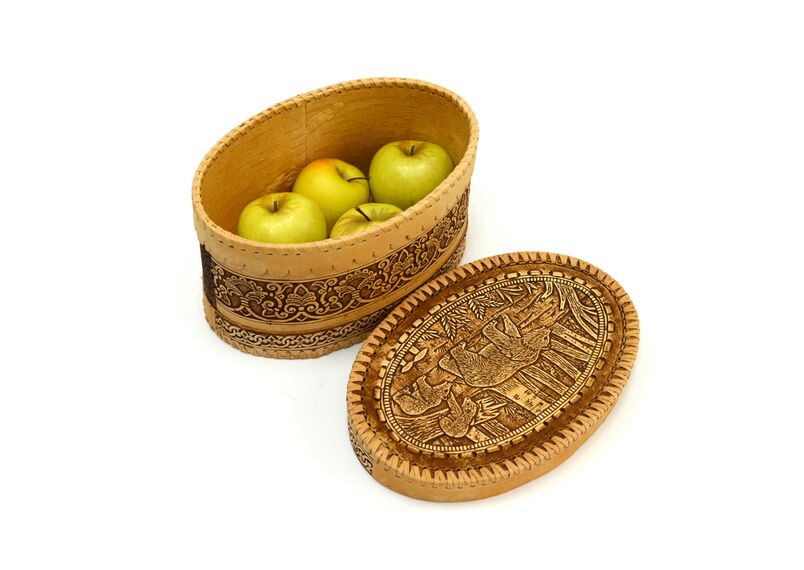 Батонница из бересты "Медведи". Шкатулка из бересты, фото , изображение 5