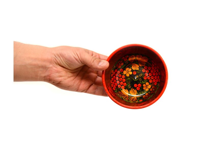 Чашка маленькая хохлома "Рябина" D12 H6, фото , изображение 5