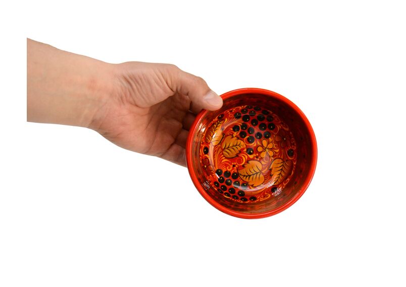 Чашка маленькая хохлома "Черная смородина" D13 H6, фото , изображение 5