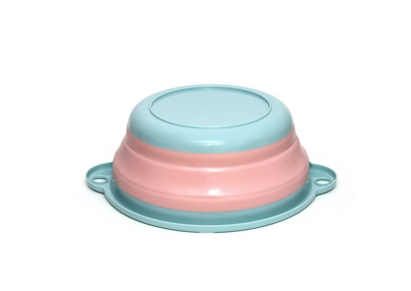 Тазик силиконовый складной D28 H10 сине-розовый 3 л, фото , изображение 4