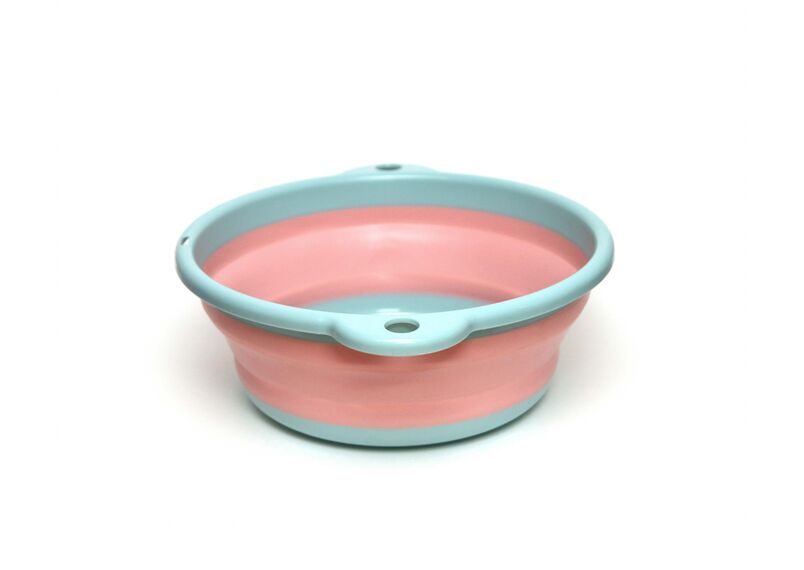 Тазик силиконовый складной D28 H10 сине-розовый 3 л, фото , изображение 5