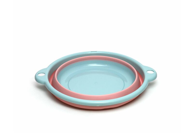 Тазик силиконовый складной D28 H10 сине-розовый 3 л, фото , изображение 3