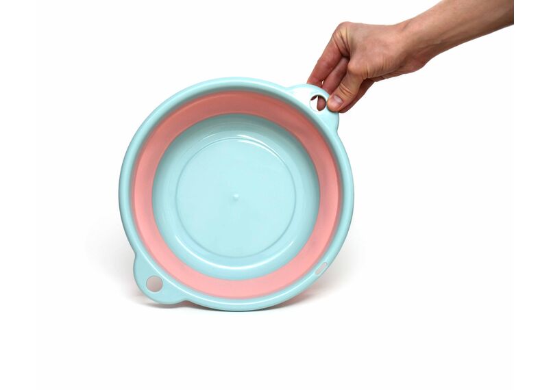 Тазик силиконовый складной D28 H10 сине-розовый 3 л, фото , изображение 8
