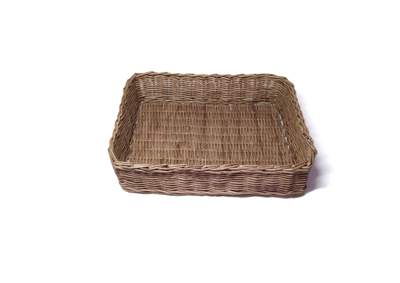 Короб прямоугольный плетеный из бумажной лозы. Корзина из лозы, фото , изображение 4