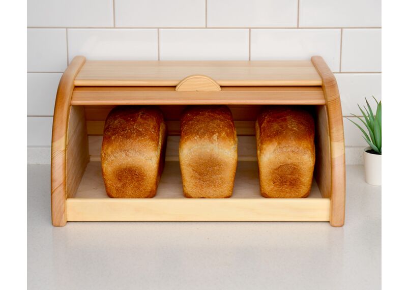 Хлебница деревянная из кедра большая с покрытием лаком, фото , изображение 2