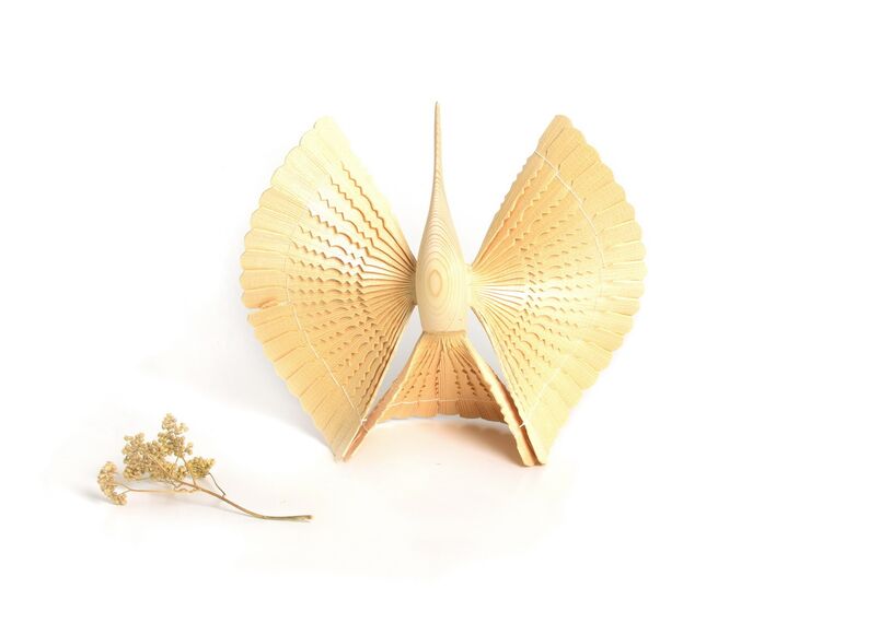 Птица счастья из дерева большая 25 см. Щепная птица, фото , изображение 4