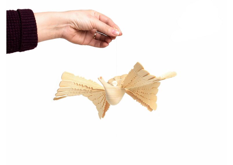 Птица счастья из дерева большая 25 см. Щепная птица, фото , изображение 8