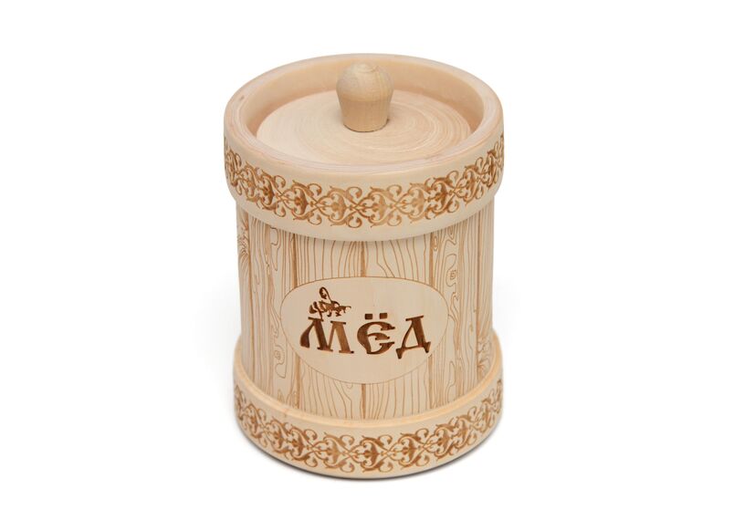 Туесок деревянный для меда D12 - 1,0 кг, фото , изображение 4