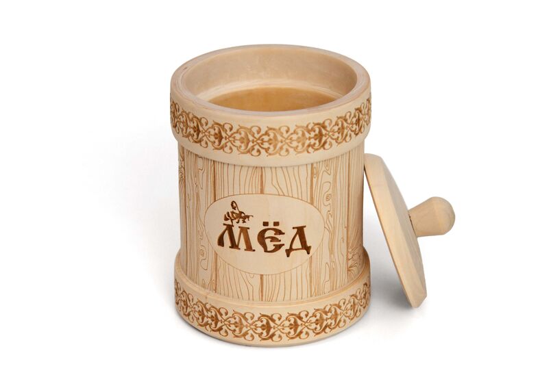 Туесок деревянный для меда D12 - 1,0 кг, фото , изображение 6