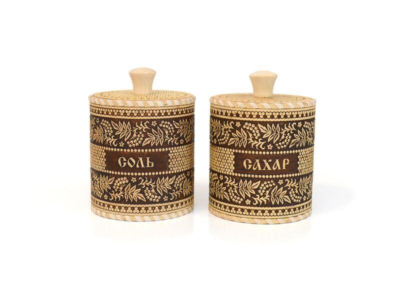 Набор из 2-х туесов рябина Соль + Сахар, фото , изображение 3
