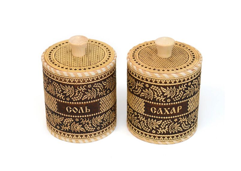 Набор из 2-х туесов рябина Соль + Сахар, фото , изображение 4