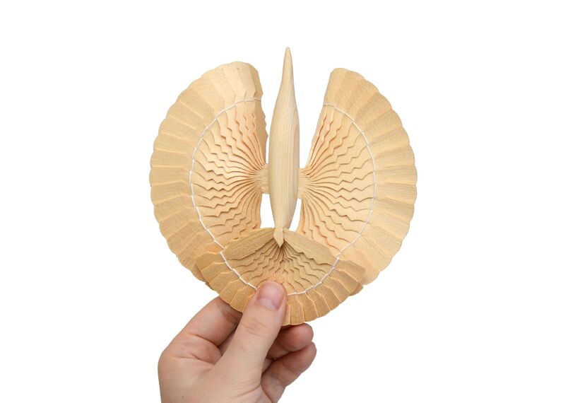 Птица счастья деревянная маленькая плоская 15 см. Щепная птица, фото , изображение 4