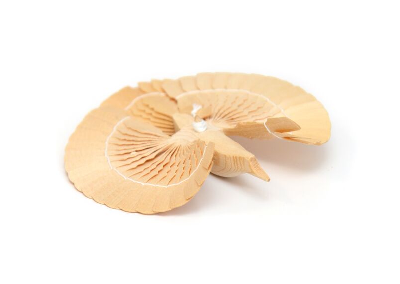 Птица счастья деревянная маленькая плоская 15 см. Щепная птица, фото , изображение 7