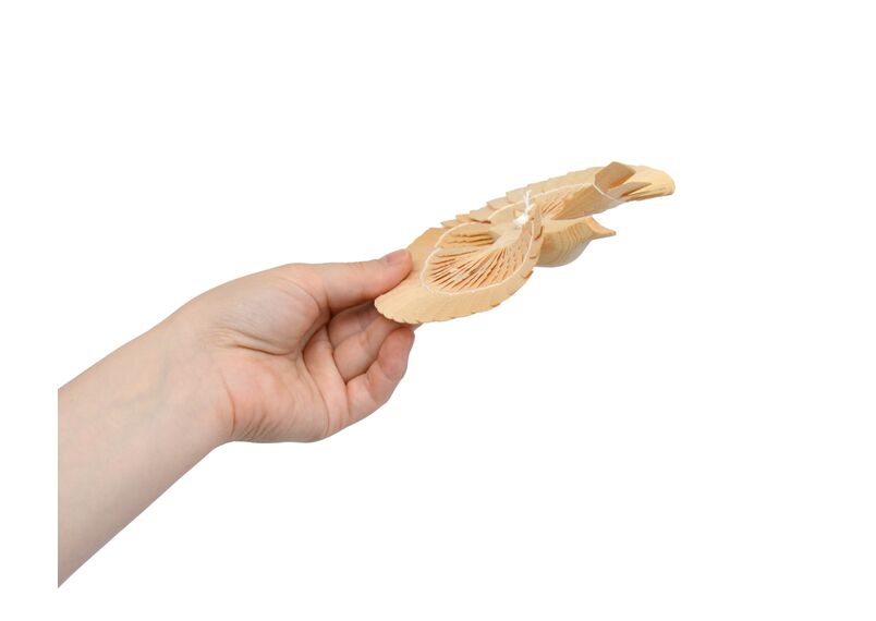 Птица счастья деревянная маленькая плоская 15 см. Щепная птица, фото , изображение 10