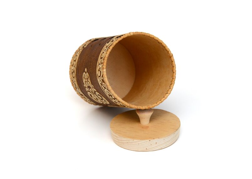 Туес из бересты "Счастья в дом" D10 H15, фото , изображение 5