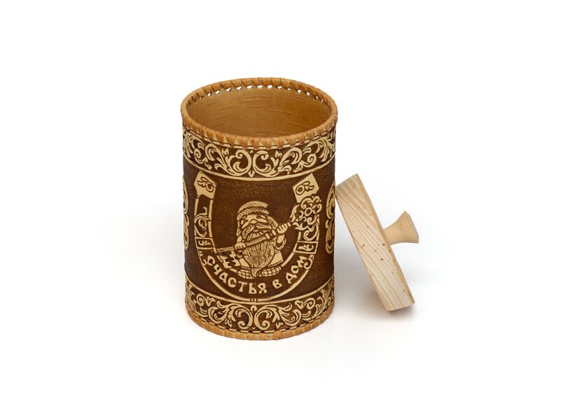 Туес из бересты "Счастья в дом" D10 H15, фото , изображение 10