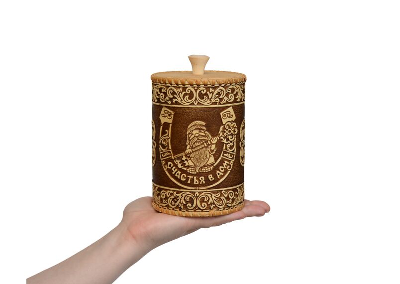 Туес из бересты "Счастья в дом" D10 H15, фото , изображение 11