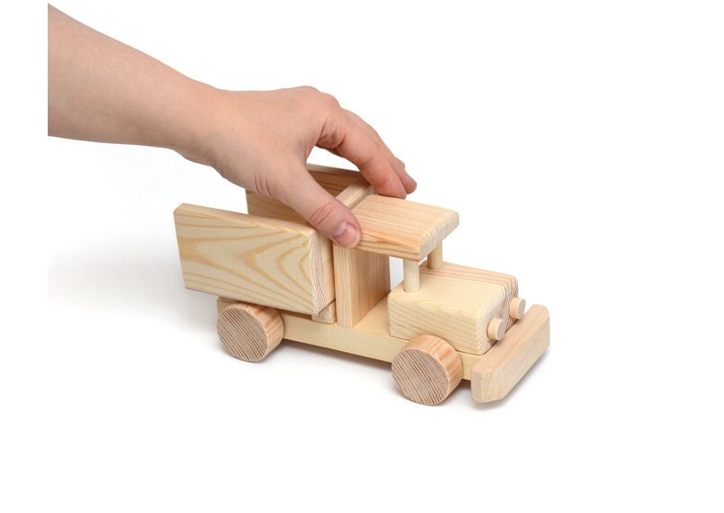 Машинка деревянная с кузовом, игрушка грузовик, фото , изображение 3