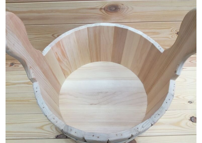 Шайка из кедра. Деревянный тазик для бани 10 л, фото , изображение 3