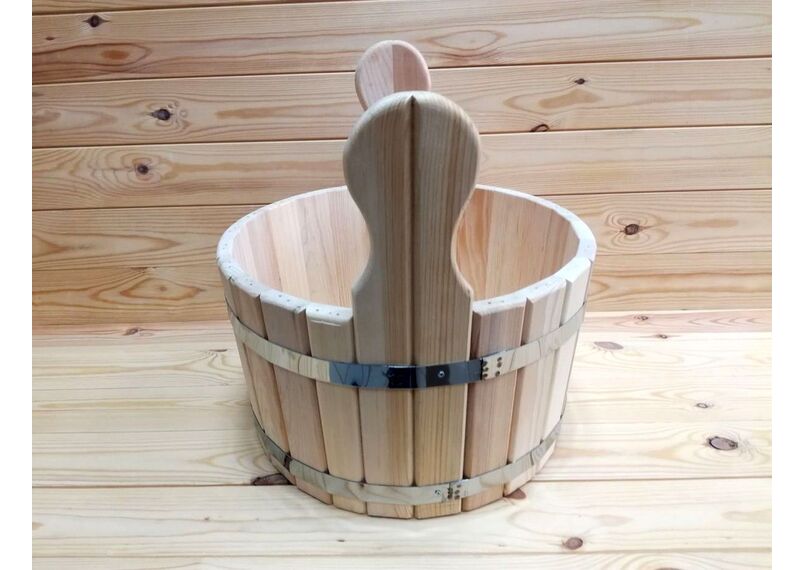 Шайка из кедра. Деревянный тазик для бани 10 л, фото , изображение 4